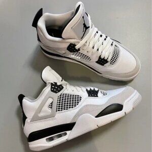 New Nike Air Jordan Men's Retro 4 Military Black White Gray AJ4